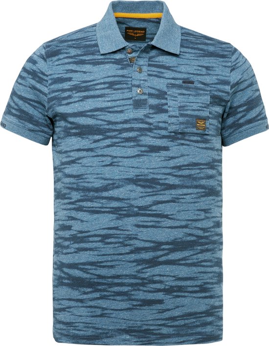 PME-Legend-Polo Korte Mouw--590 Real Indigo-Maat S