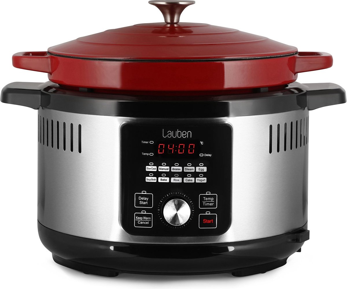 Bol.com Lauben Multicooker - Snelkookpan - Slowcooker - Snelkookpan 6 liter - Slowcooker met timer - OvenSafe® - 6 Liter - 1500W... aanbieding
