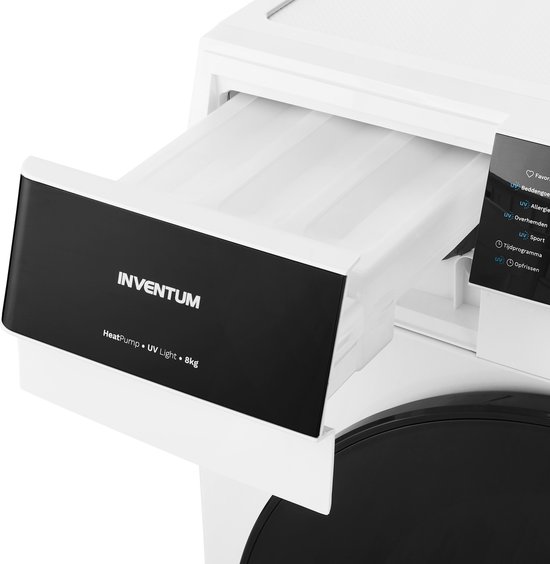 Inventum VDW8030W Wasdroger - 8kg - Warmtepompdroger - UV-hygiënefunctie - Energielabel C - Wit