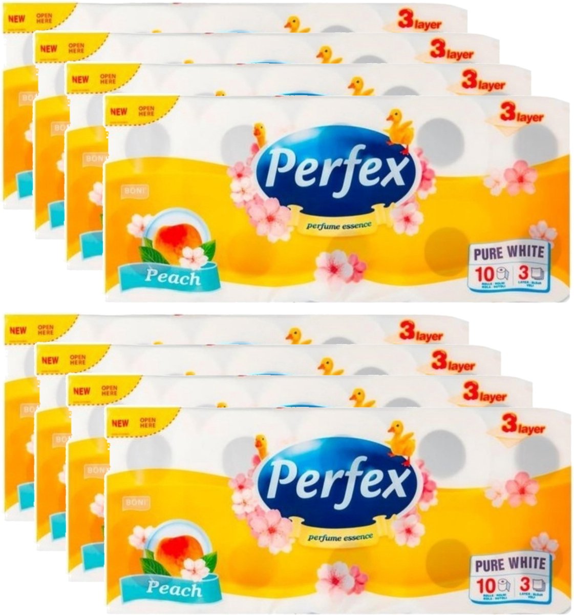 Perfex 3-laags toiletpapier - perzikgeur - hypoallergeen - 80 rollen - milieuvriendelijk