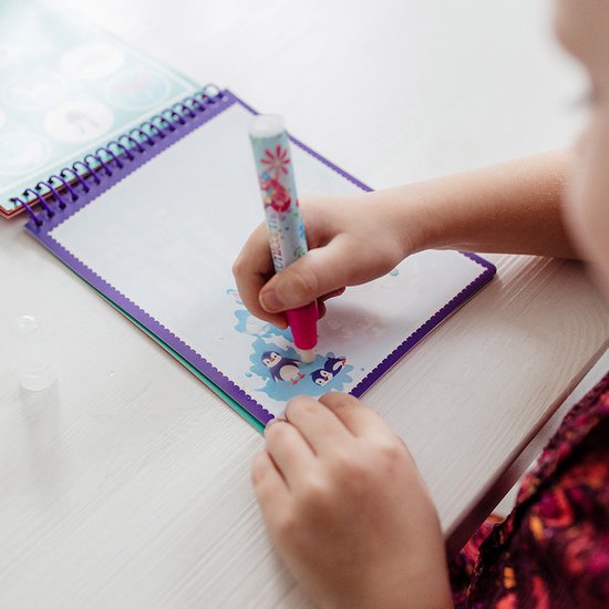 Totum Unicorn junior water kleur boekje - herbruikbaar magisch kleurboek 16 x 21 cm Aqua Magic | kleuren educatief peuter speelgoed