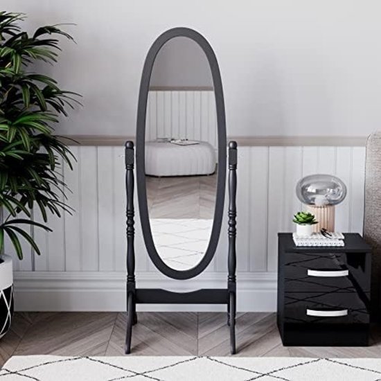 CLP Gurnee Spiegel - Wandspiegel - make up - staand volledige lengte - passpiegel slaapkamer - in verschillende maten en kleuren -, Kleur:mat wit, Maat:140x40 cm