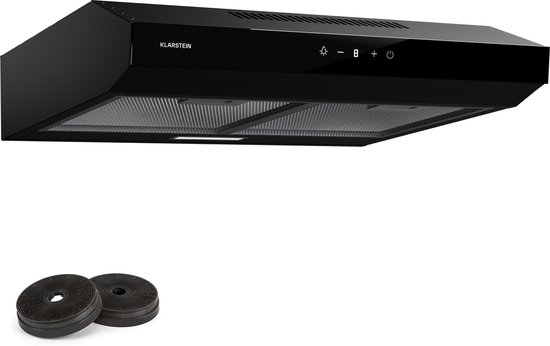 Klarstein Contempo Neo afzuigkap voor onderbouw - 60 cm - 175 m³/h - LED - RVS - Acryl - Zwart