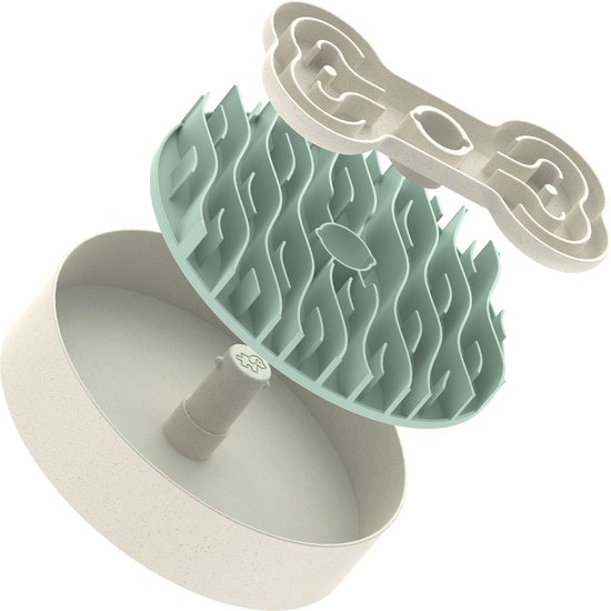 Puzzle Feeder Slow Feeder - Voerpuzzel - Ø25x8 cm Wit Groen