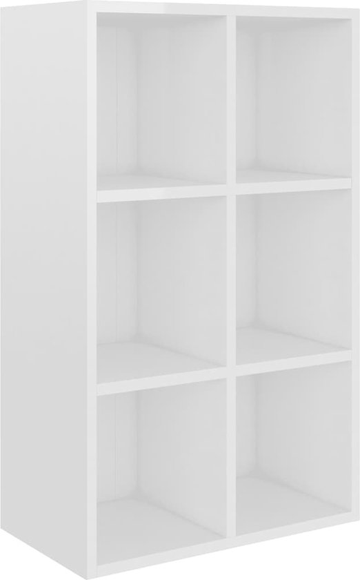 vidaXL-Boekenkast/dressoir-66x30x98-cm-bewerkt-hout-hoogglans-wit
