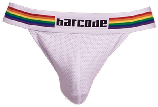 Barcode Berlin Pride Jockstrap White - MAAT S - Heren Ondergoed - Jockstrap voor Man - Mannen Jock