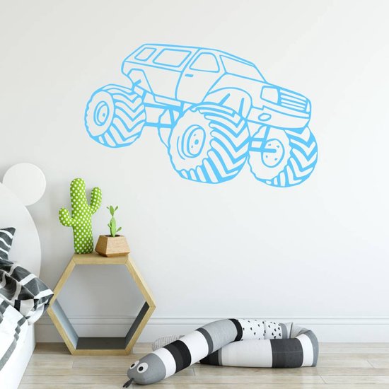 Muursticker Monster Truck - Vert - 100 x 63 cm - Chambre bébé et enfant - Muursticker4Sale