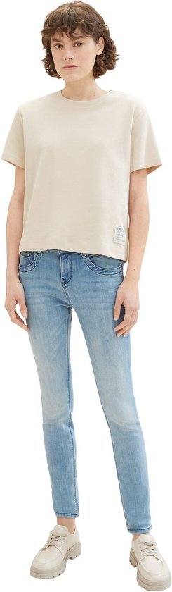 TOM TAILOR Damesbroek met taps toelopende pasvorm, 35456 - Delicate Navy White Stripe, 44