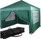 INSTENT 4 Zijwanden voor Tuinpaviljoen - Partytent - Gazebo - 3 x 3 m - Groen