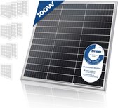 Fotovoltaïsche zonnecelmodule van monokristallijn silicium - 100 W, kabel, MC4-connector - paneel voor het opladen van 12 V-batterij voor camper, caravan, camper, camper, boot, jacht, off-grid energiesysteem