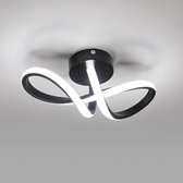 Goeco wandlamp - 29cm - Medium - 20 W - LED - zwart - 2250 lm - koel wit licht - 6500 K - voor badkamer, slaapkamer, trap, keuken, woonkamer, balkon, hal