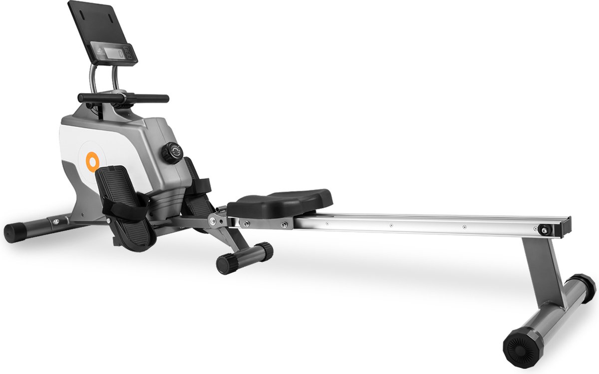 Merax Opvouwbare Roeimachine - Inklapbare Roeitrainer met Magnetische Weerstand - Grijs met Wit