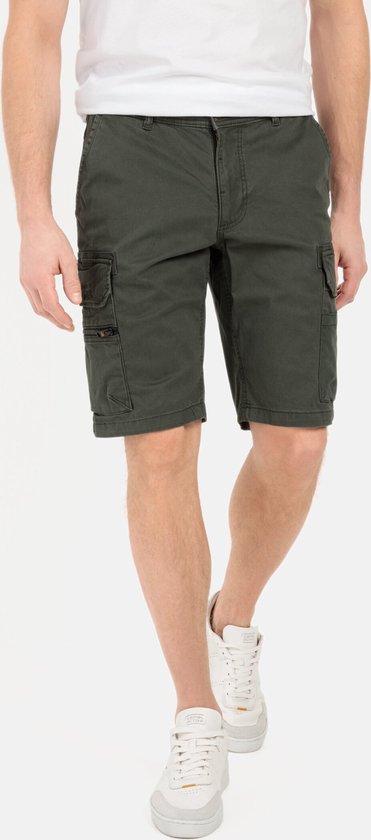 camel active Explorer Cargo Short Regular Fit - Maat menswear-33IN - Donkergroen