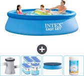 Intex Rond Opblaasbaar Easy Set Zwembad - 305 x 76 cm - Blauw - Inclusief Pomp Filters - Afdekzeil - Chloor