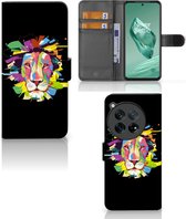 GSM Hoesje Geschikt voor OnePlus 12 Book Cover Lion Color