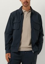 PURE PATH Shirt With Front Zipper And Chest Pockets Overshirts Heren - Donkerblauw - Maat XS