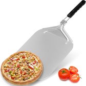 Pizzaschep 12 inch met praktisch inklapbaar handvat, pizzaschep aluminium, pizzaschep voor grill, oven, pizzasteen