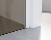 FortiFura Galeria inloopdouche - 180x200cm - rookglas - wandarm - mat wit
