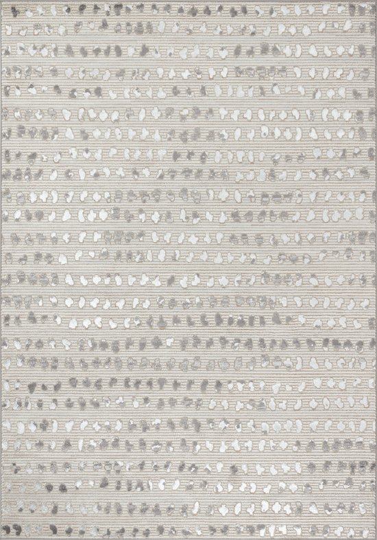 SURYA Vloerkleed - Woonkamer, Slaapkamer - Scandinavisch Tapijt met Stippen VALKIRIA - Beige/Wit - 200x275 cm