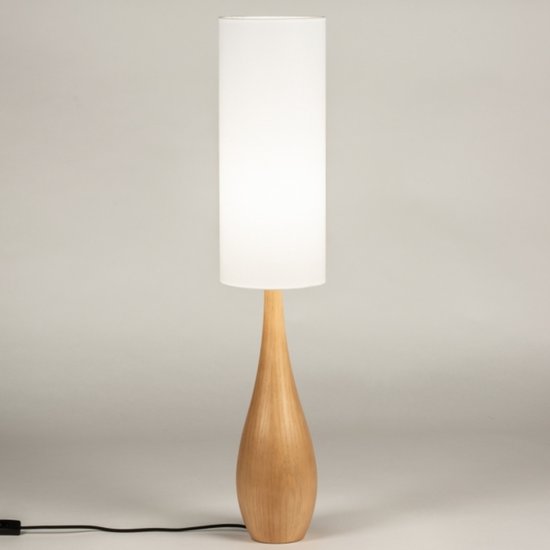 Lumidora Lampe de table 31430 - RUPERT - E27 - Wit - Bois - Naturel - ⌀ 18 cm