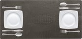 Chemin de table en cuir DUBL - plomb CROCO - Format 95 x 45 - Tapis de table / set de table Design
