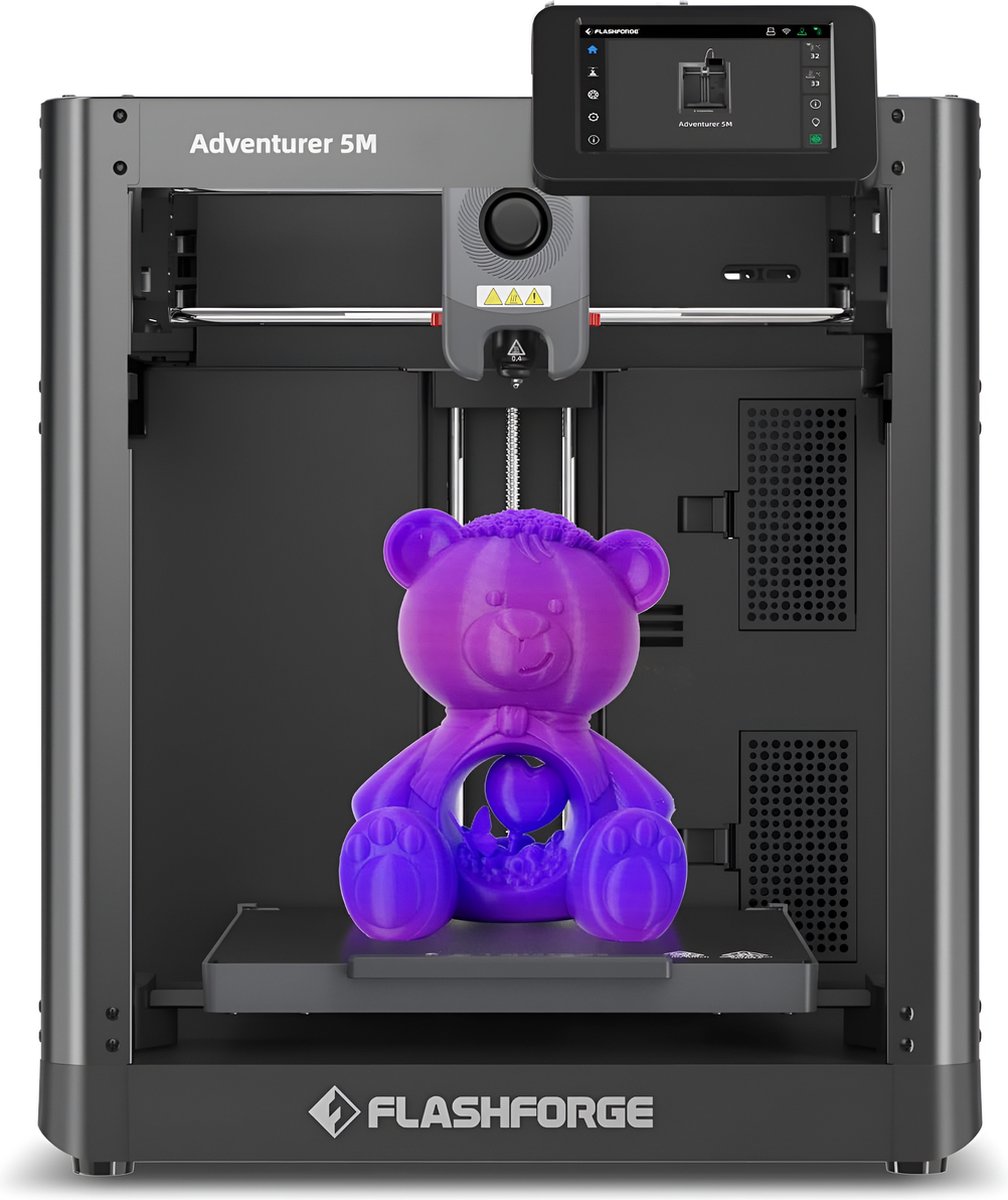 Bol.com Flashforge Adventurer 5M High Speed 3D Printer 600mm/s Touchscreen – Gebruiksvriendelijk - Quick-Detach Nozzle - 220×220... aanbieding