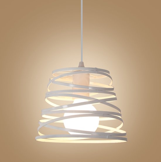 Goeco hanglamp - 20cm - Medium - E27 - Lijnlengte 1.2 m - spiraal - vintage - metaal - voor slaapkamer woonkamer eetkamer keuken café - Lamp Niet Inbegrepe