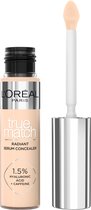 L'Oréal Paris True Match Radiant Serum Concealer - geschikt voor de gevoelige huid - verrijkt met 1,5% hyaluronzuur en cafeïne voor hydratatie en verfrissing - medium dekking - stralende finish - verzorgt als een oogserum - 3R - 11 ml