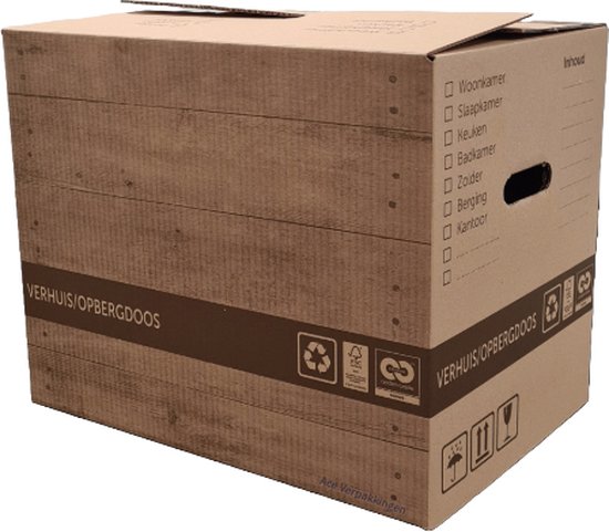 Ace Verpakkingen - Verhuisdozen - Duurzaam - 10 stuks - 57L - 40KG draagvermogen - Verhuisdoos - Zelfsluitend - Geen tape nodig - Recyclebaar - Cradle to Cradle® & FSC® Keurmerk