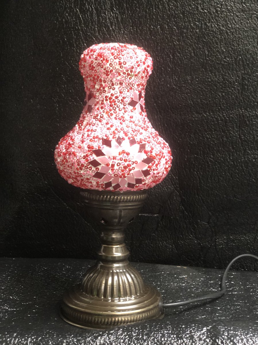 Handgemaakte roos en rode sfeerlamp peervormige tafellamp Turkse mozieklamp Oosterse bureaulamp