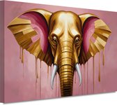 Portrait d'éléphant - Décoration murale animalière - Tableaux toile Peintures - Tableau moderne - Toile cuisine - Art mural 90x60 cm
