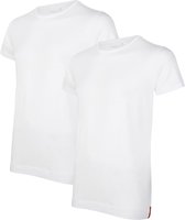 Undiemeister - T-shirt - T-shirt heren - Slim fit - Korte mouwen - Gemaakt van Mellowood - Crew Neck - Chalk White (wit) - 2-pack - L
