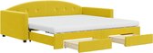 vidaXL-Slaapbank-met-onderschuifbed-en-lades-100x200-cm-fluweel-geel