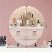 Makeup Organizer, Makeup Organizer, Makeup Storage System, Storage Box for Dresser, Bedroom, Bathroom 40*34*18CM Roze