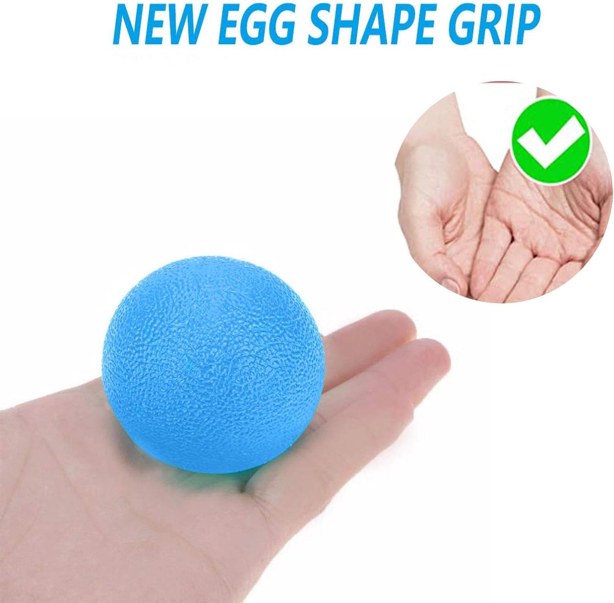 Voarge Eivormige vingerballen, handtrainer, vingertrainer, ballen, 3 stuks handtherapieballen voor drukontlasting, versterking van hand en vingers en verlicht gewrichtspijn