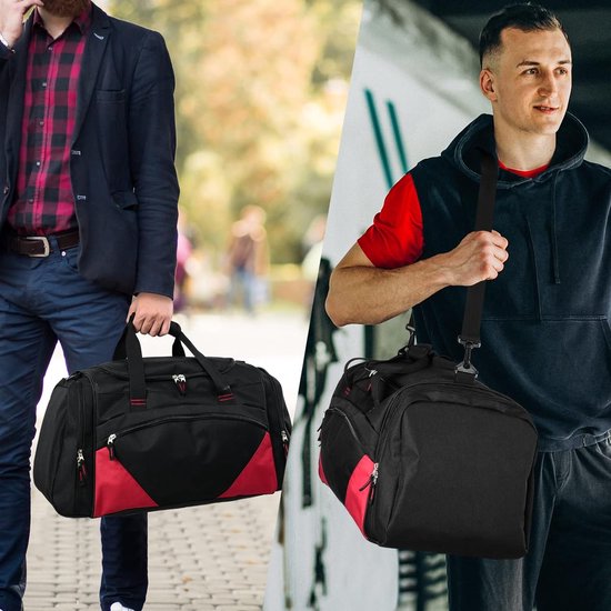 ZZY Sporttas voor heren, 55 l, met 2 zijzakken, Zwart, 55L, Klassiek ZZY Sporttas voor heren, 55 l, met 2 zijzakken, Zwart, 55L, Klassiek