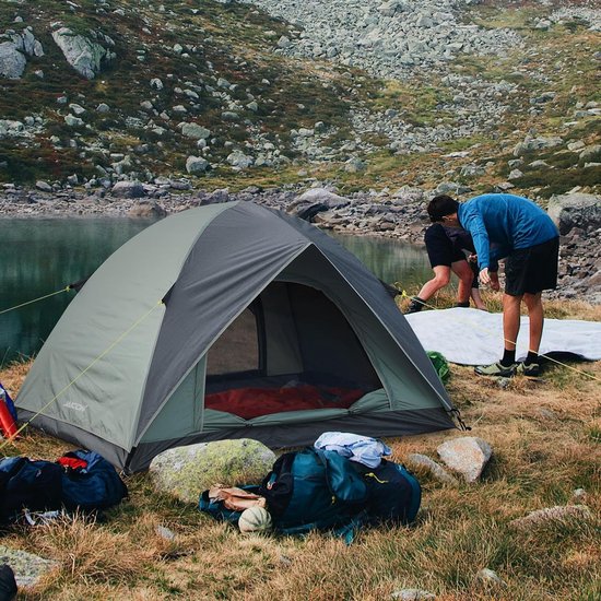 Campingtent, ultralichte tent voor 2 personen, waterdichte koepeltent, snelle opbouw, kleine verpakkingsmaat, fietstas, tent voor outdoor, wandelen, gezinnen, camping, festival — afbeelding 4