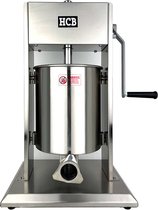 HCB® - Professionele Horeca Worstvuller - verticaal - 10 liter - RVS / INOX - Worstenmaker - Worstmachine - 37x33x58 cm (BxDxH) - 14 kg