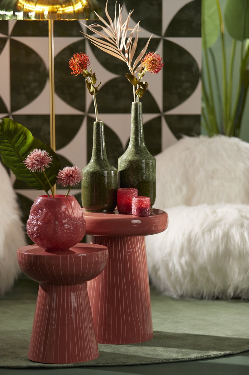 Bijzettafel NUNOA - Ø41x51cm - Rood