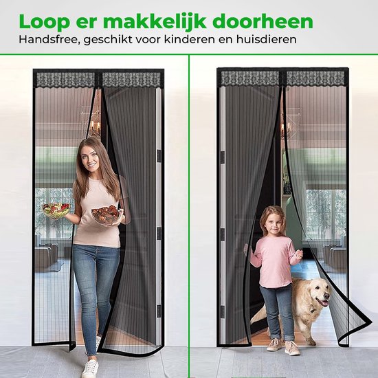 VerminBuster Vliegengordijn Magnetisch - Luxe Deurhor - 210 x 100 cm - Deurgordijn - Horgordijn Deur