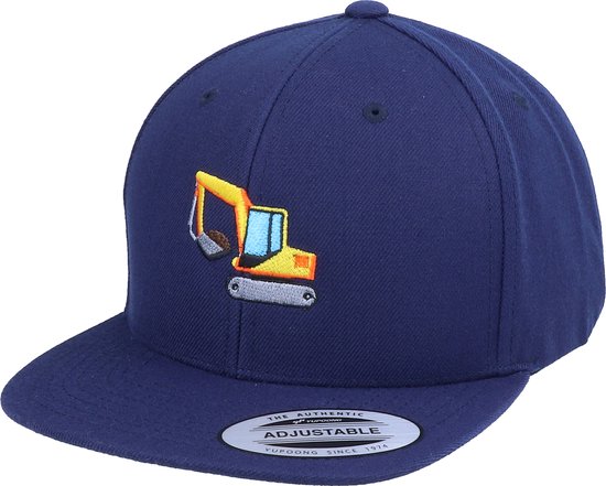 Hatstore- Kids Excavator Navy Snapback - Kiddo Cap Cap