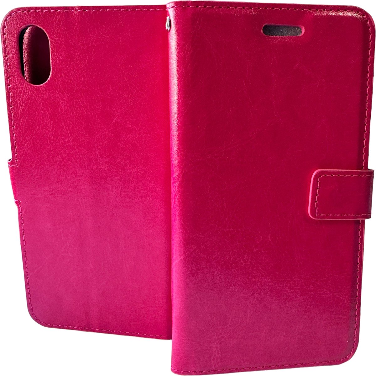 Bookcase Roze Geschikt voor: Apple iPhone X / XS- portemonnee hoesje - ZT Accessoires