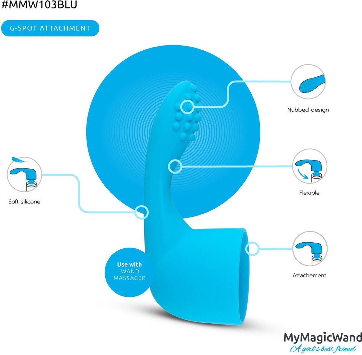 MyMagicWand G-Spot/Prostaat Opzetstuk - Blauw