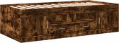 vidaXL - Slaapbank - met - lades - 100x200 - cm - bewerkt - hout - gerookt - eikenkleur