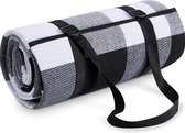 Pazzo Goods - Picknickkleed Giardino - Zwart - Wit - Geblokt - 200x200cm - Buitenkleed - Gemakkelijk te dragen