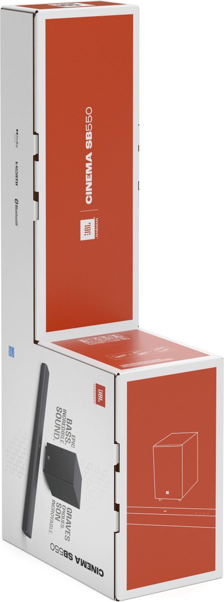 JBL SB550 2.1 Soundbar met Draadloze Subwoofer & HDMI eARC thumbnail 6