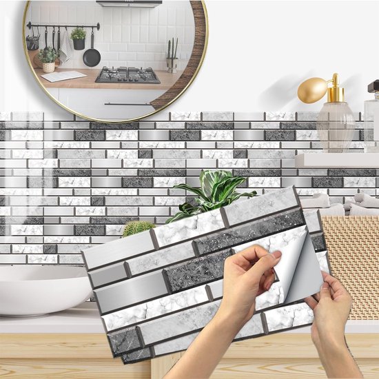 20 Pièces Autocollants Carrelage de Cuisine Carrelage Adhesif Mural