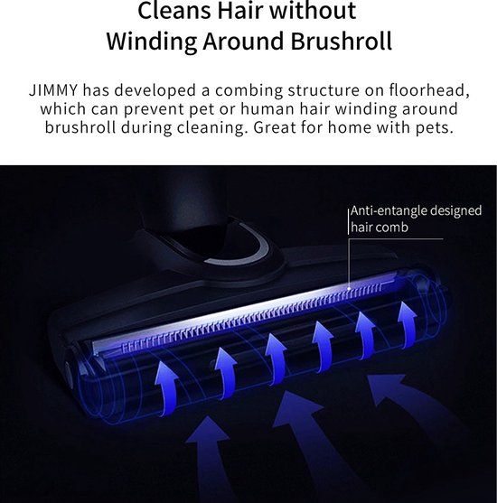 Jimmy H9 Flex Wireless Electric Broom, Flexible Brush with Built-in