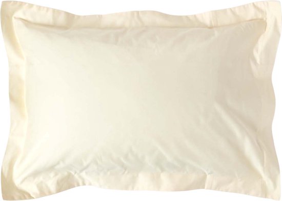 Homescapes kussensloop 48 x 74 cm met opstaande zoom - crème vanille, Egyptisch katoen, draaddichtheid 1000