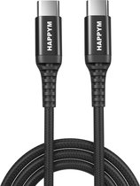 USB C naar USB C kabel datakabel en oplaadkabel 2M - zwart - geschikt voor o.a. Samsung, iPhone 15/16